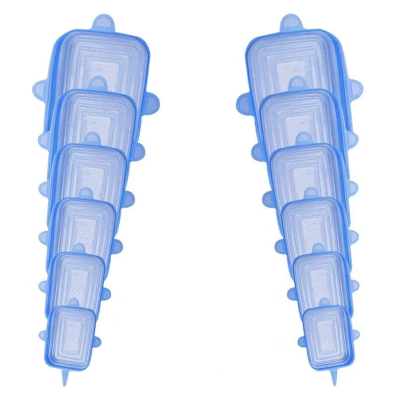 Kit 6 Tampas de Silicone Reutilizável (UNIVERSAL) - Super Elástico - Mega Shopee